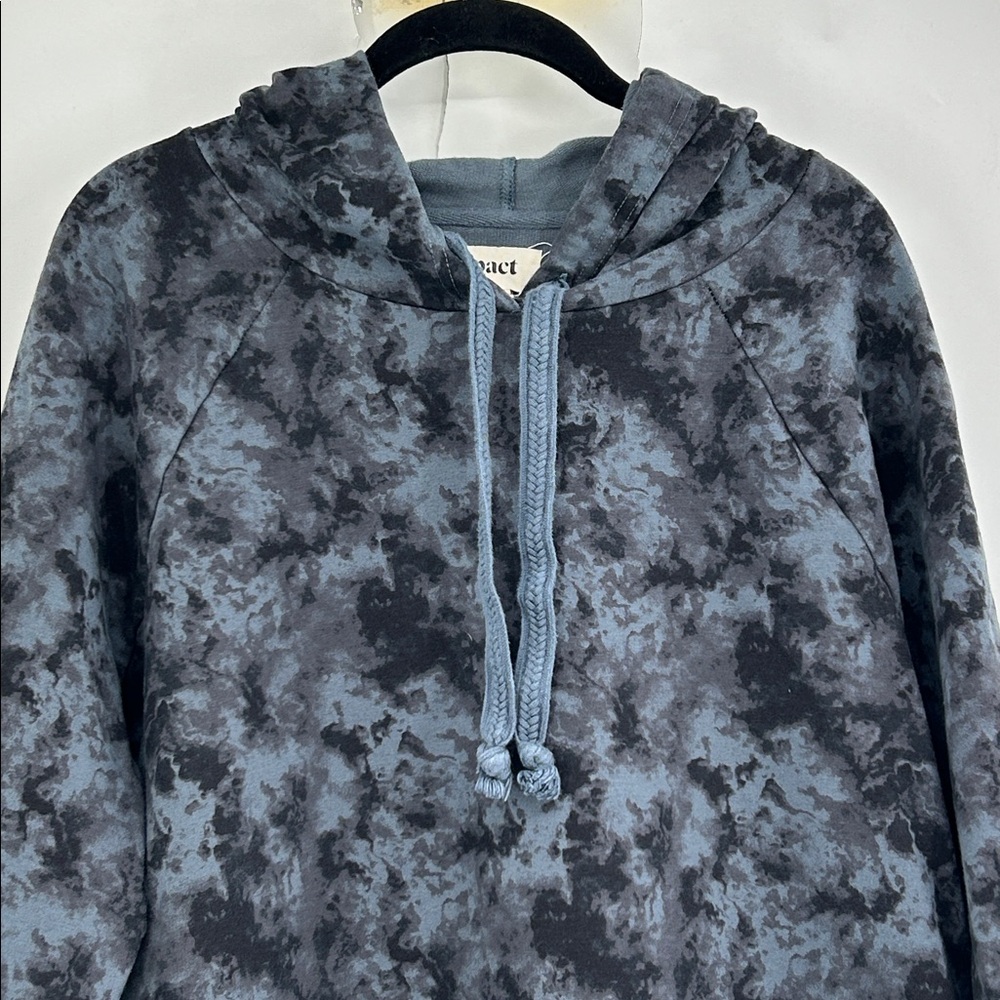 Pact Dark Cloud Tie Dye Cropped Sleeve Hoodie Organic Cotton Size XL - Picture 3 of 8
